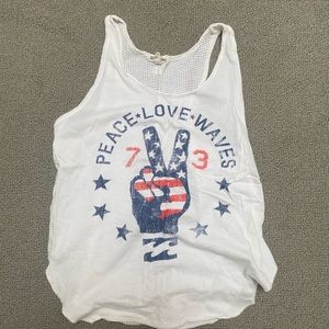 Billabong tank top, size small, white, mesh back